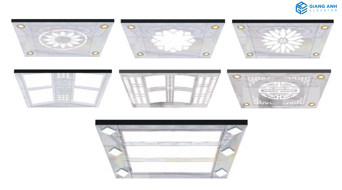 Các mẫu trần Inox mặt gương trắng hoặc sọc trắng